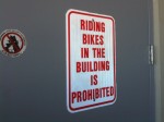 no bike riding allowed in SCI Arc Bld